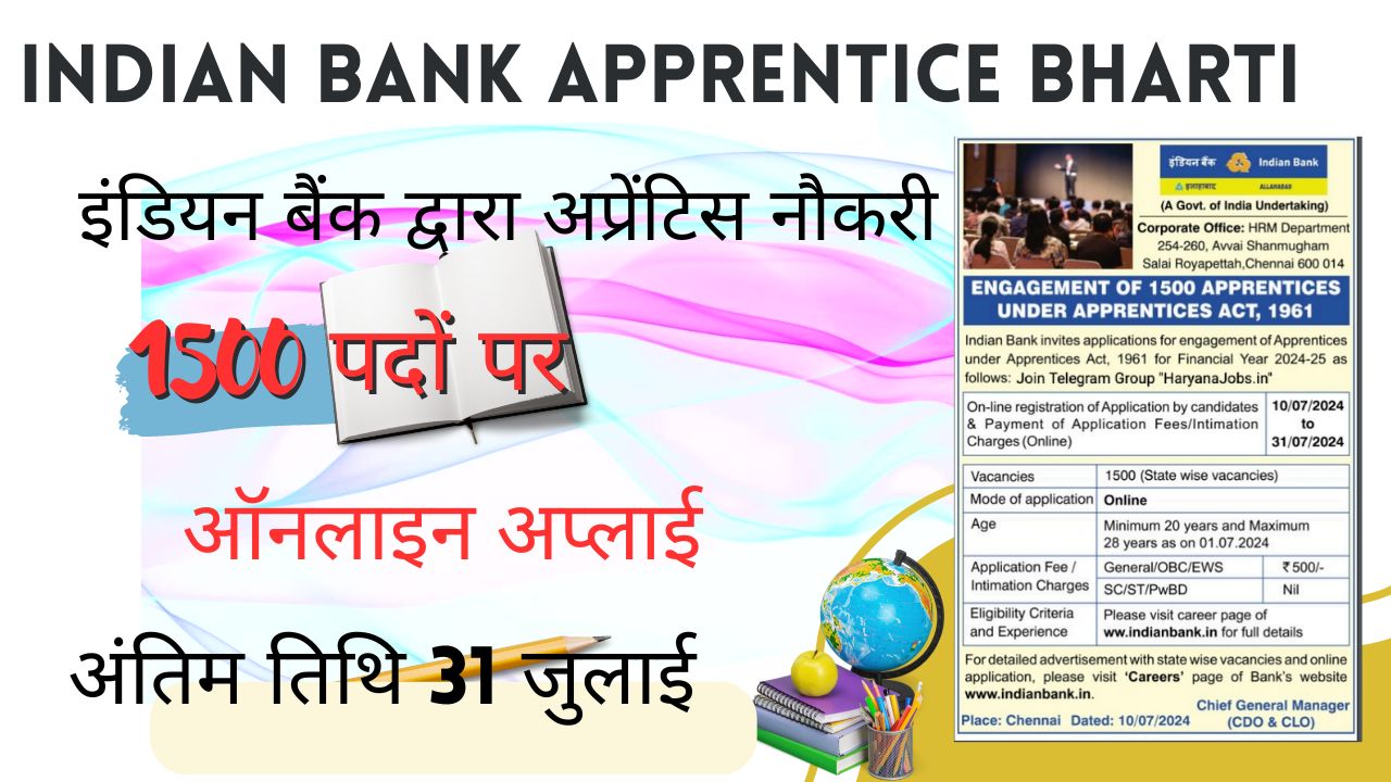 Indian Bank Apprentice Bharti 2024