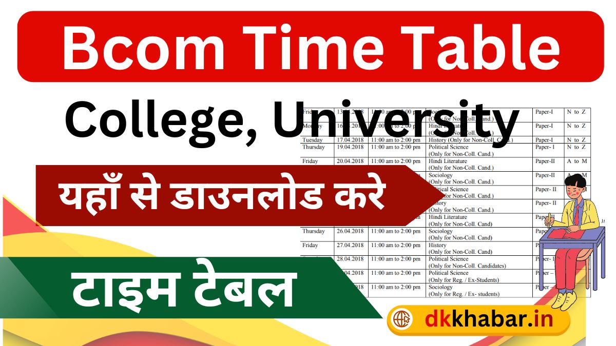 Bcom Time Table 2024