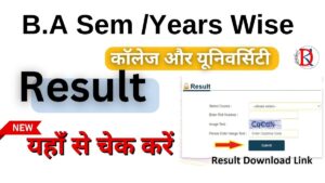 B.A Sem /Years Wise Result 2024 Downlod Link