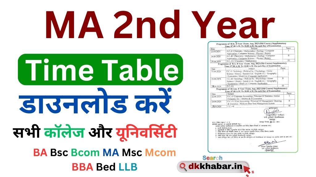 MA 2nd year Time Table