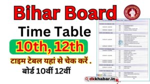 Bihar Board Time Table 2025