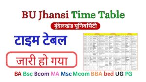 BU Jhansi Time Table