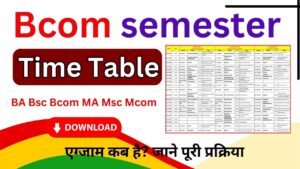 Bcom Semester exam Time Table