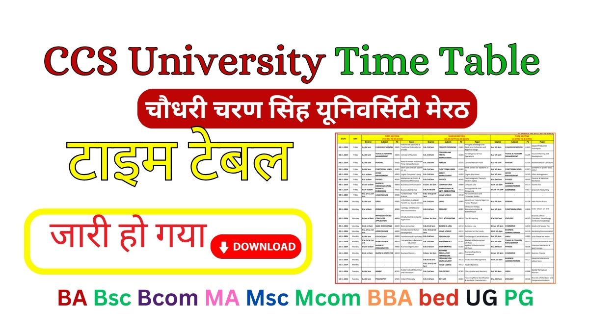 CCS University Time Table