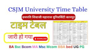 CSJM University Time Table