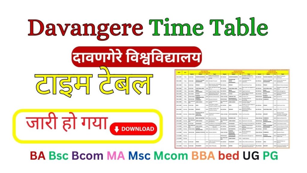 Davangere Time Table