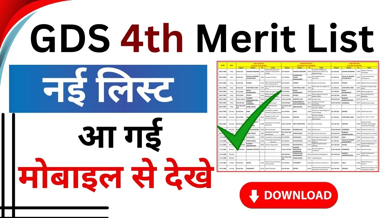 GDS 4th Merit List