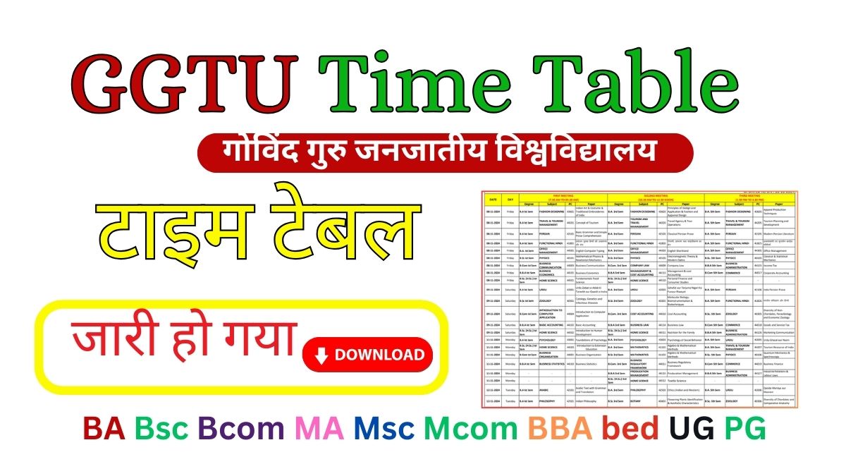 GGTU Time Table