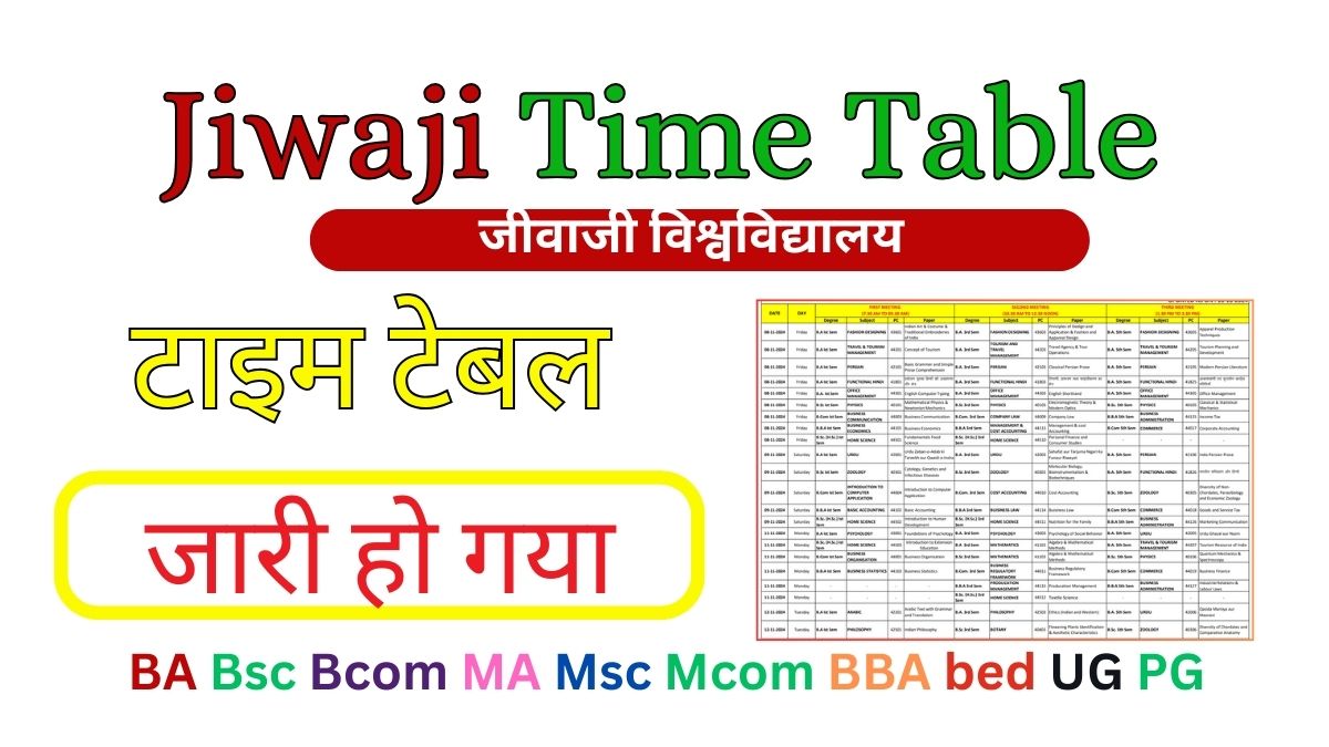 Jiwaji Time Table