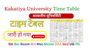 Kakatiya University Time Table