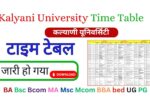 Kalyani University Time Table