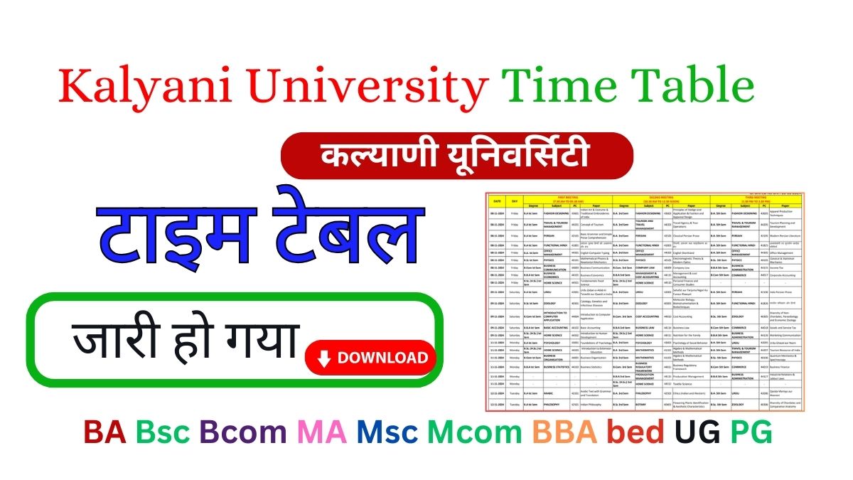 Kalyani University Time Table