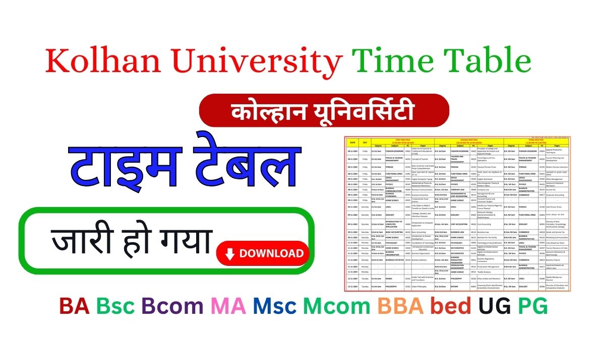 Kolhan University Time Table