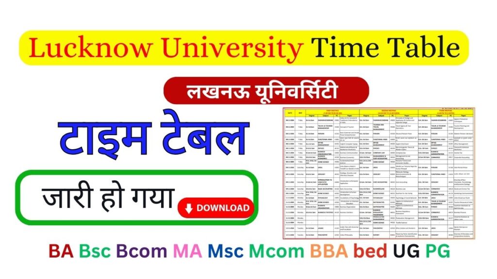 Lucknow University Time Table