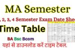 MA Semester Time Table