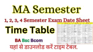 MA Semester Time Table