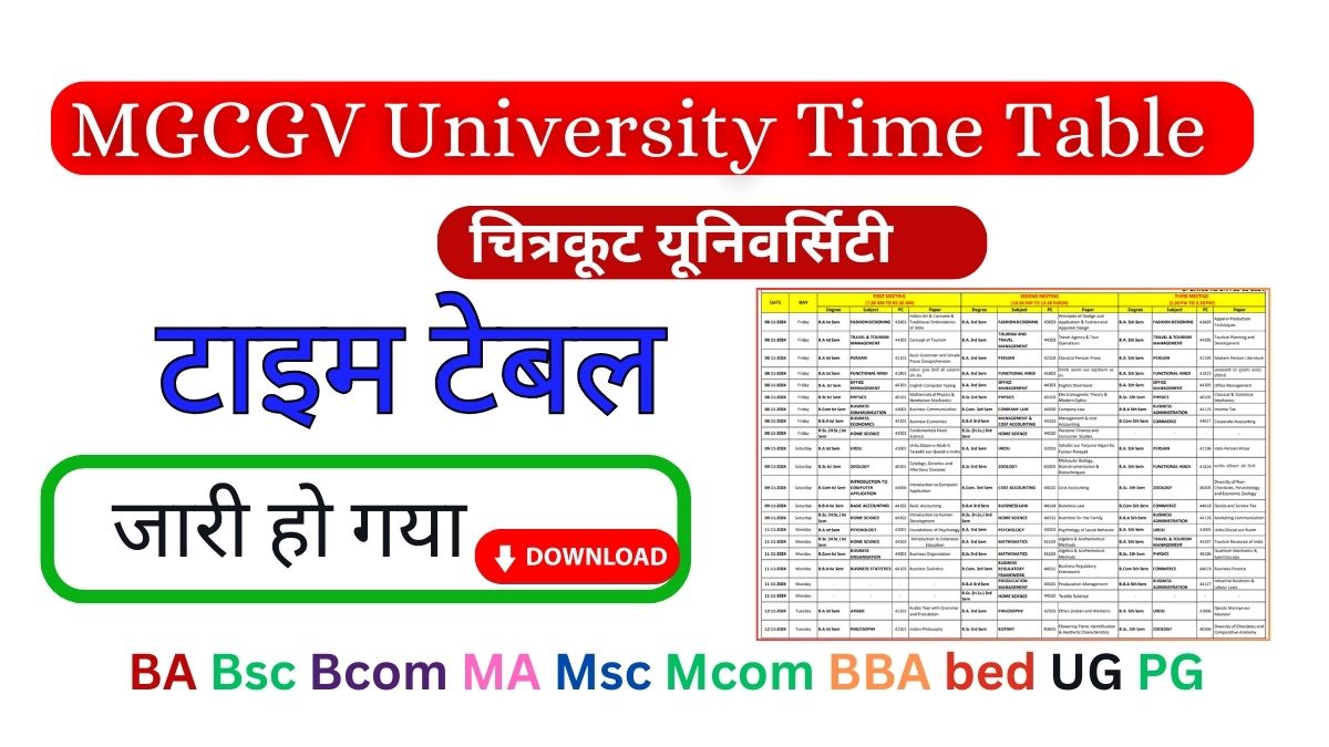 MGCGV University Time Table