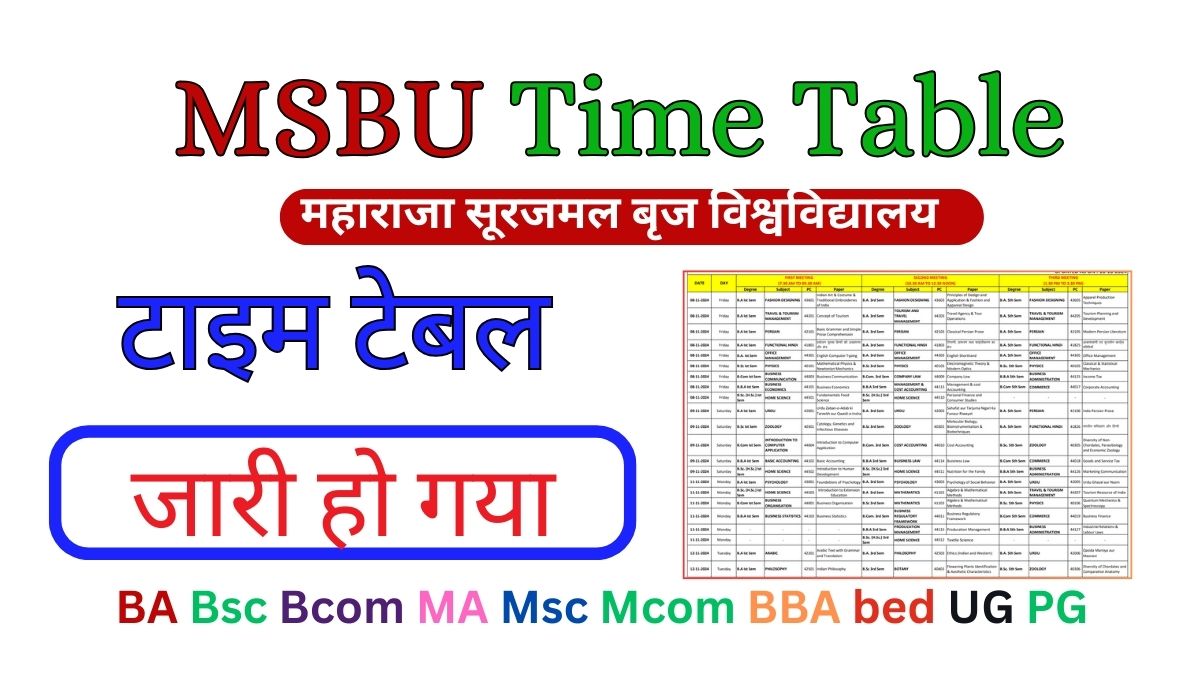 MSBU Time Table