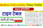 Madras University Time Table