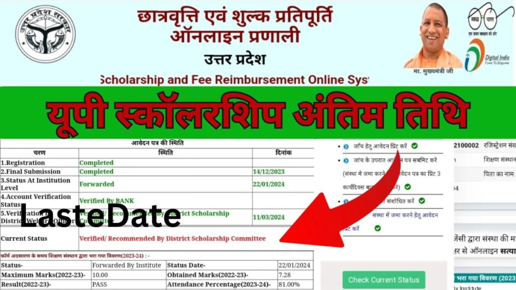 UP Scholarship Last Date