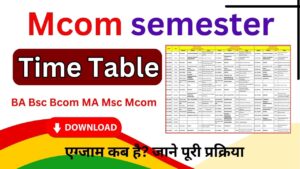 Mcom semester Time Table