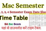 Msc Semester Time Table