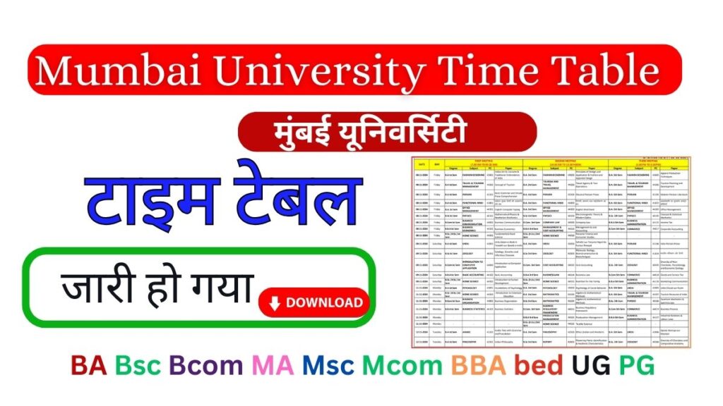 Mumbai University Time Table