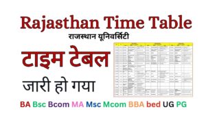 Rajasthan Time Table