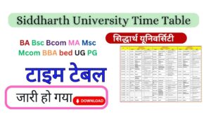 Siddharth University Time Table