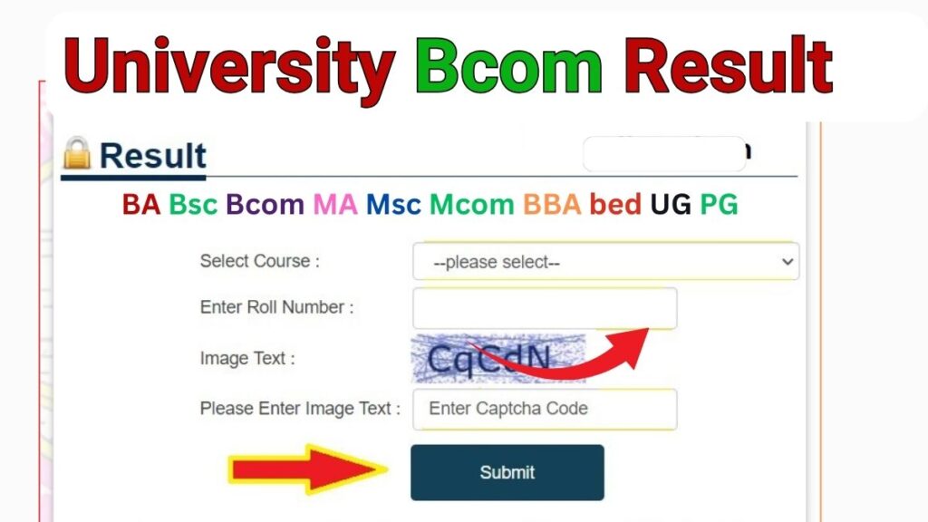 University Bcom Result