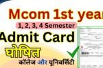 Mcom 1st Year Admit Card