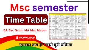 Msc semester Time Table 2024