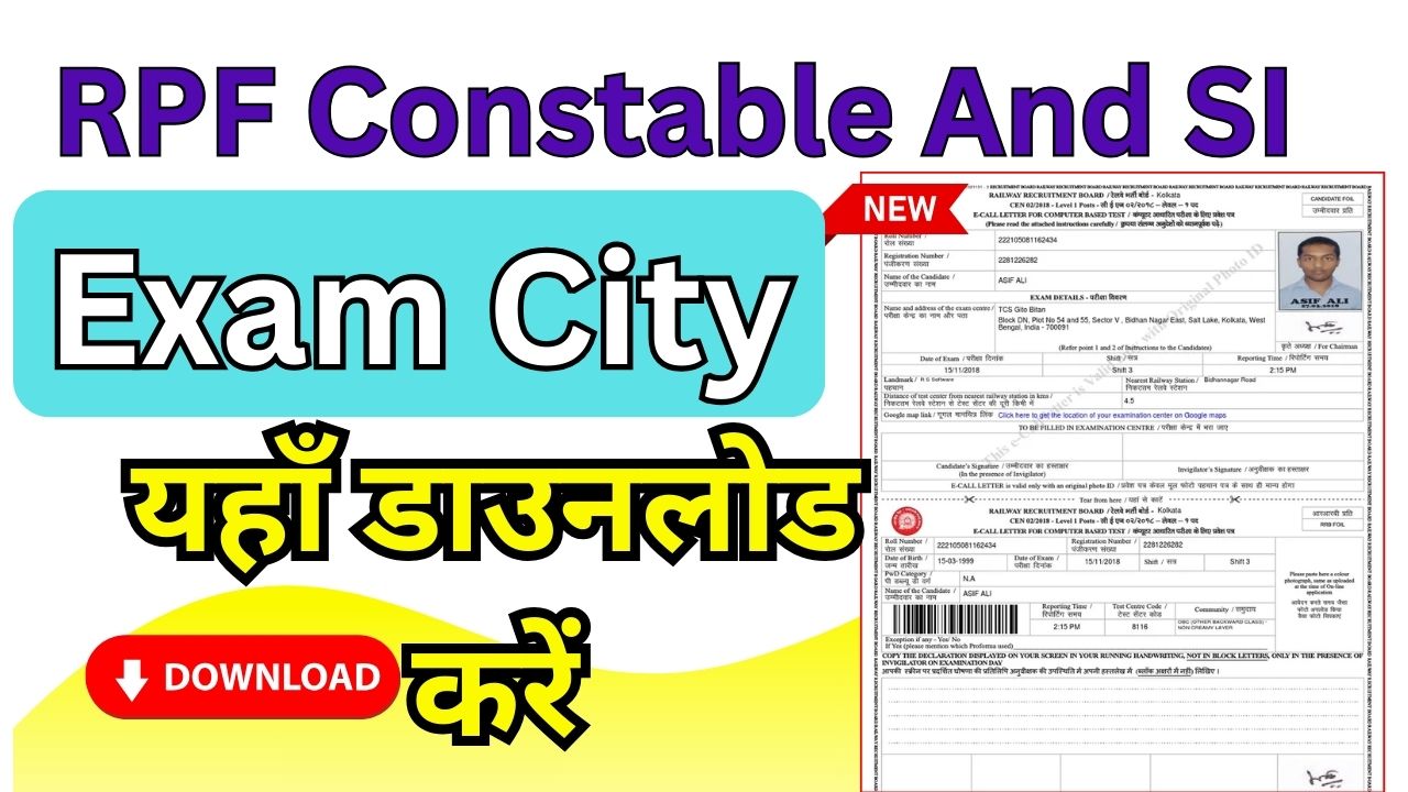 RPF SI Exam City