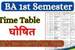 BA 1st Semester Time Table