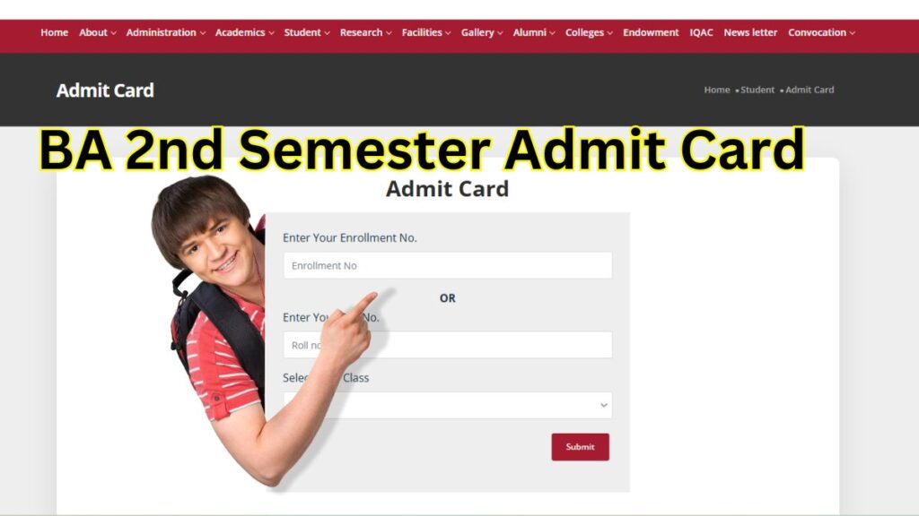 BA 2nd Semester Exam Admit Card