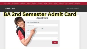 BA 2nd Semester Exam Admit Card