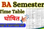 BA Semester Time Table