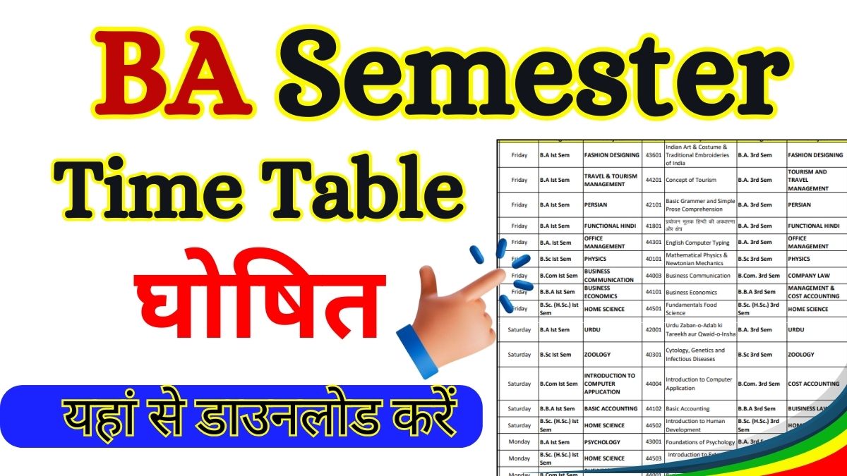 BA Semester Time Table