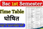 Bsc 1st Semester Time Table