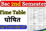 Bsc 2nd Semester Time Table