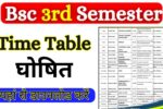 Bsc 3rd Semester Time Table