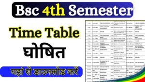 Bsc 4th Semester Time Table