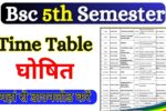 Bsc 5th Semester Time Table