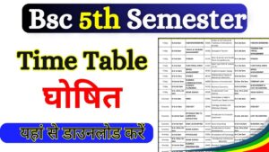 Bsc 5th Semester Time Table