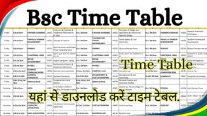 Bsc Time Table