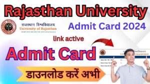 rajasthan university admit card 2024