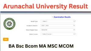 Arunachal University Result 2024