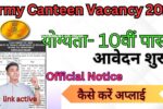 Army Canteen Vacancy