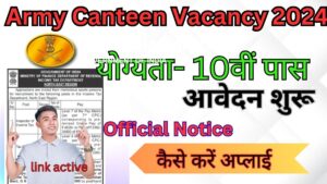 Army Canteen Vacancy