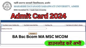 MDSU University Admit Card 2024